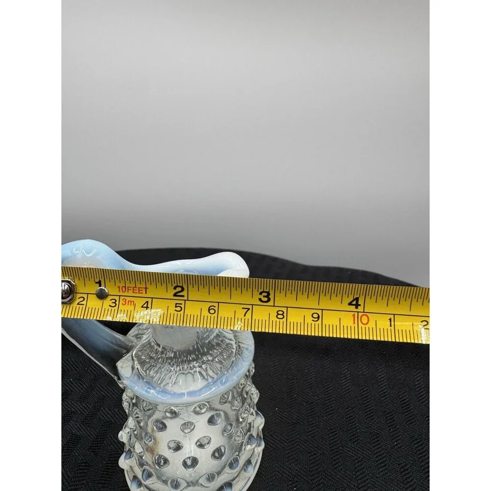Vintage FENTON Opalescent Moonstone Hobnail Cruet White Clear  NO STOPPER